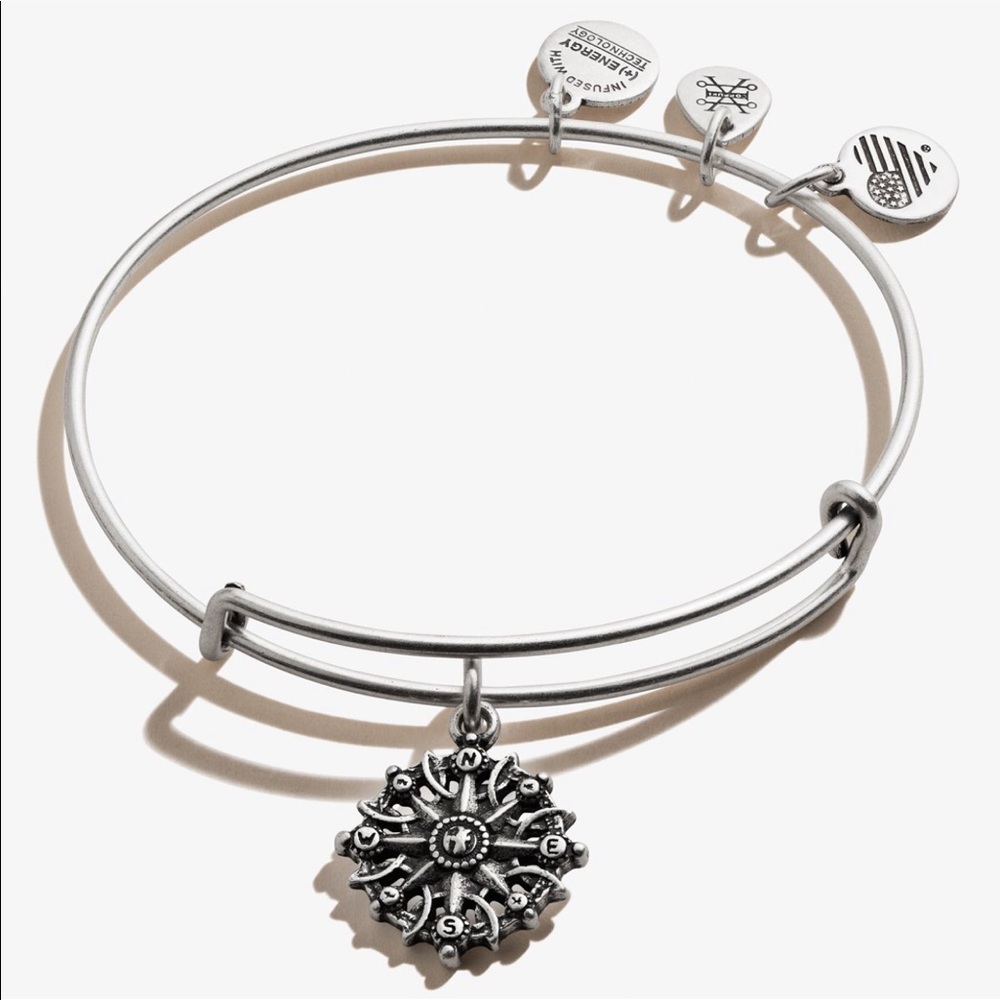 Alex and Ani | Compass Charm | Silver Bangle